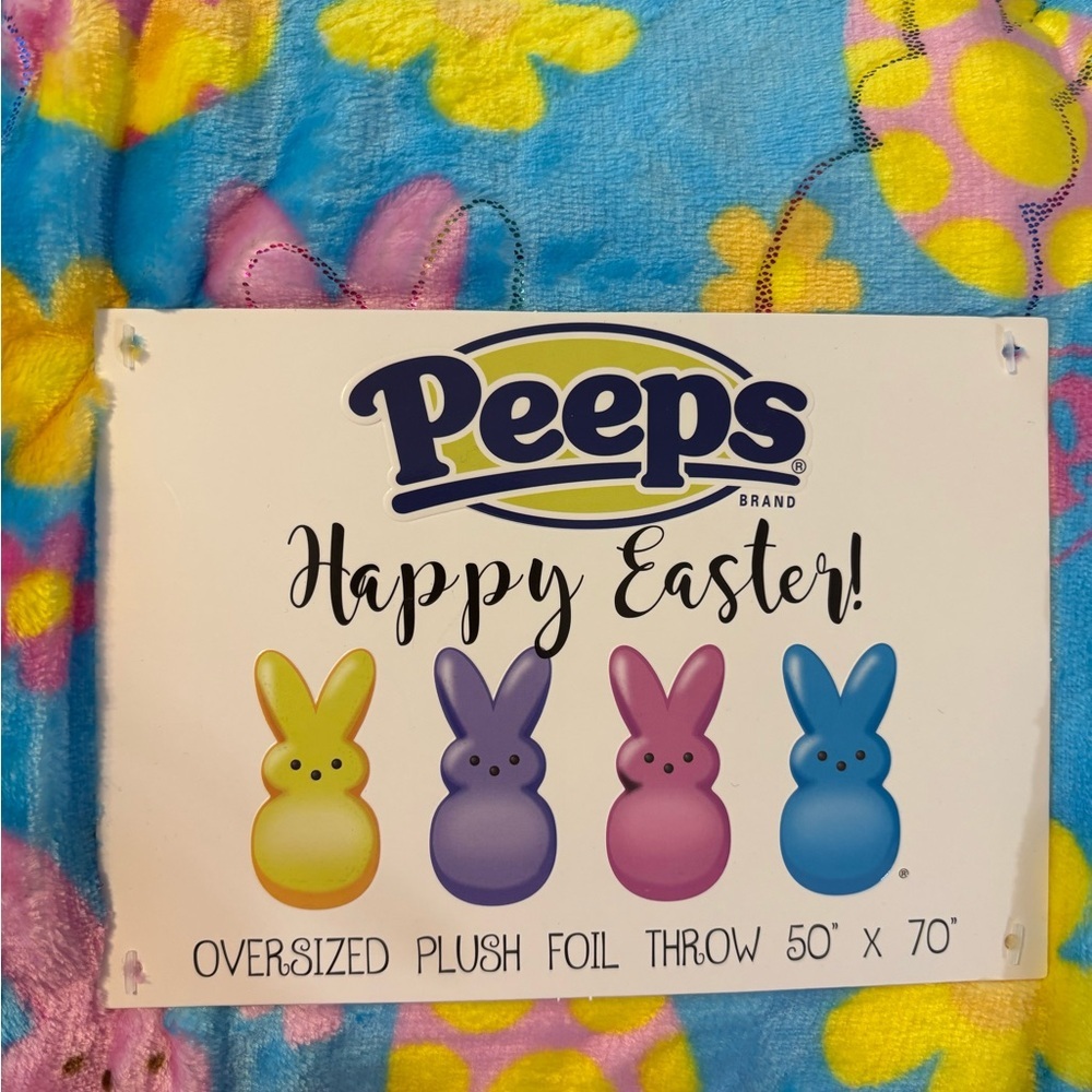 Peeps Oversized Plush Foil Throw Blanket - Multicolor